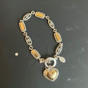 PREMIER DESIGNS SILVER AND GOLD TOGGLE HEART BRACELET